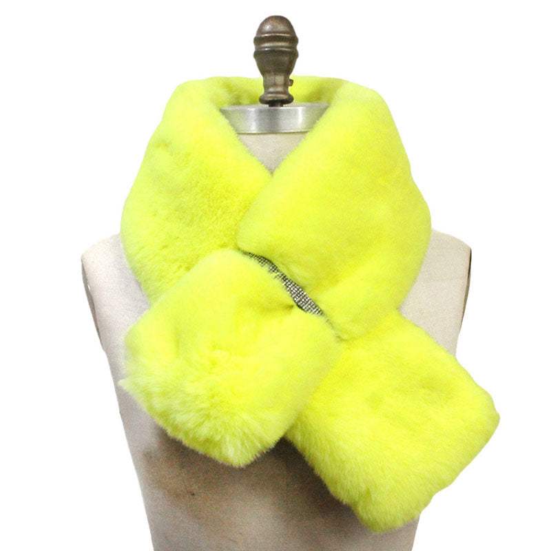 Faux Fur Bling Pull Through Scarf - Madeline Love - Flyclothing LLC