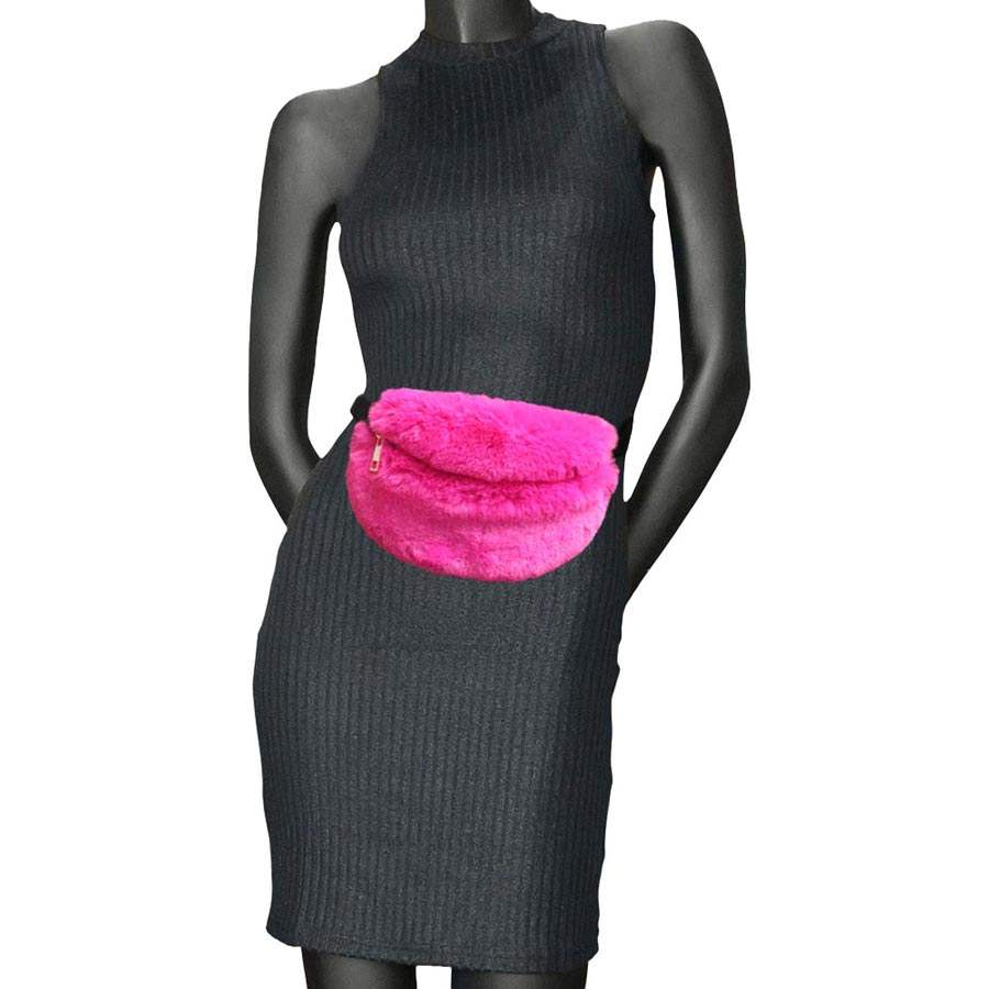 Faux Fur Fanny Pack Belt Bag - Madeline Love - Flyclothing LLC