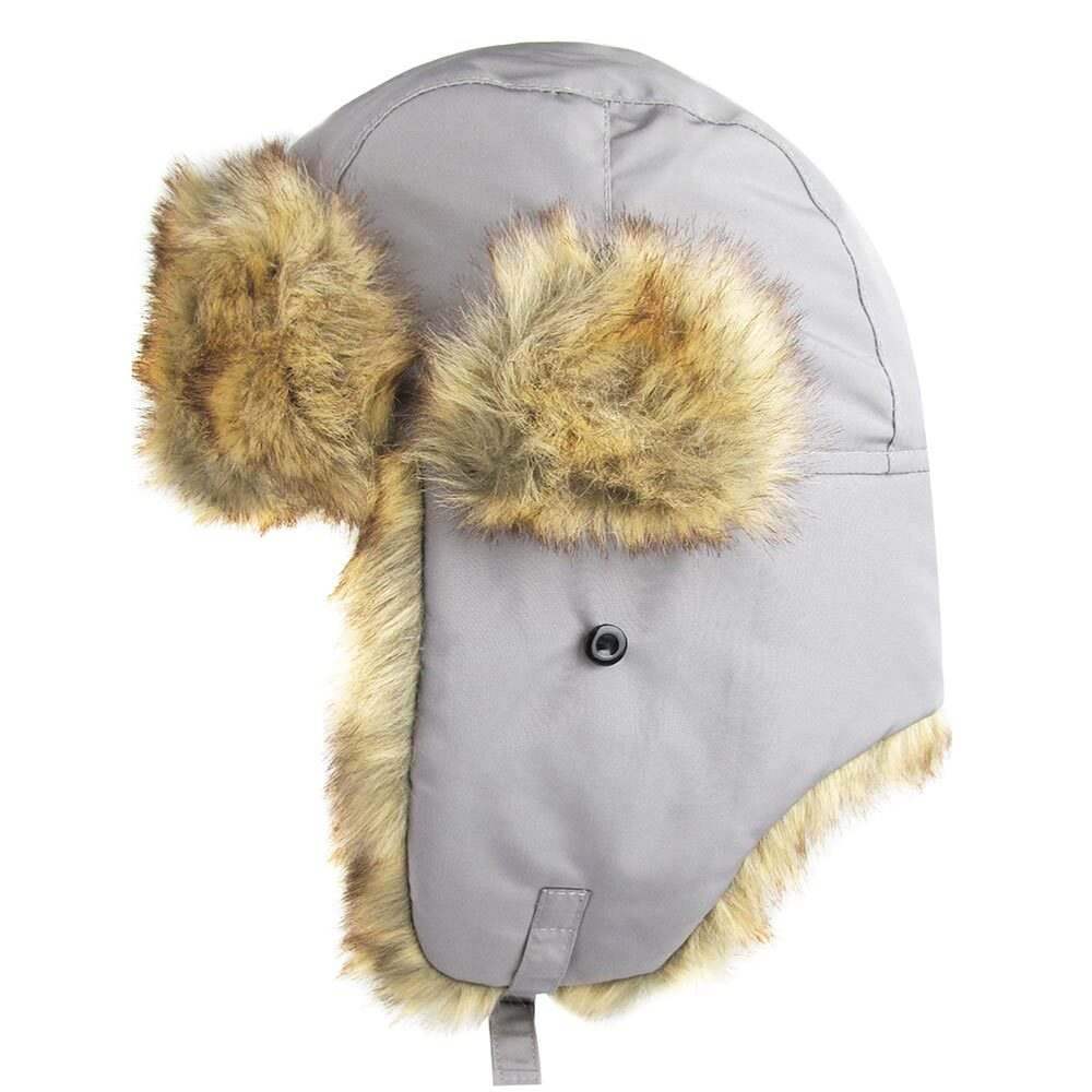 Faux Fur Trimmed Solid Trapper Hat - Madeline Love - Flyclothing LLC