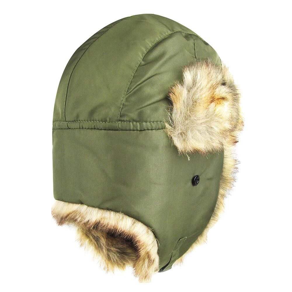 Faux Fur Trimmed Solid Trapper Hat - Madeline Love - Flyclothing LLC