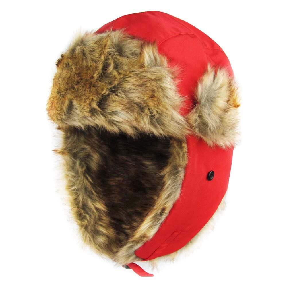 Faux Fur Trimmed Solid Trapper Hat - Madeline Love - Flyclothing LLC