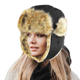 Faux Fur Trimmed Solid Trapper Hat - Madeline Love - Flyclothing LLC