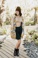 Faux Hair Aztec Pocket Ruana - Boho Clothing and Accessories - Flyclothing LLC