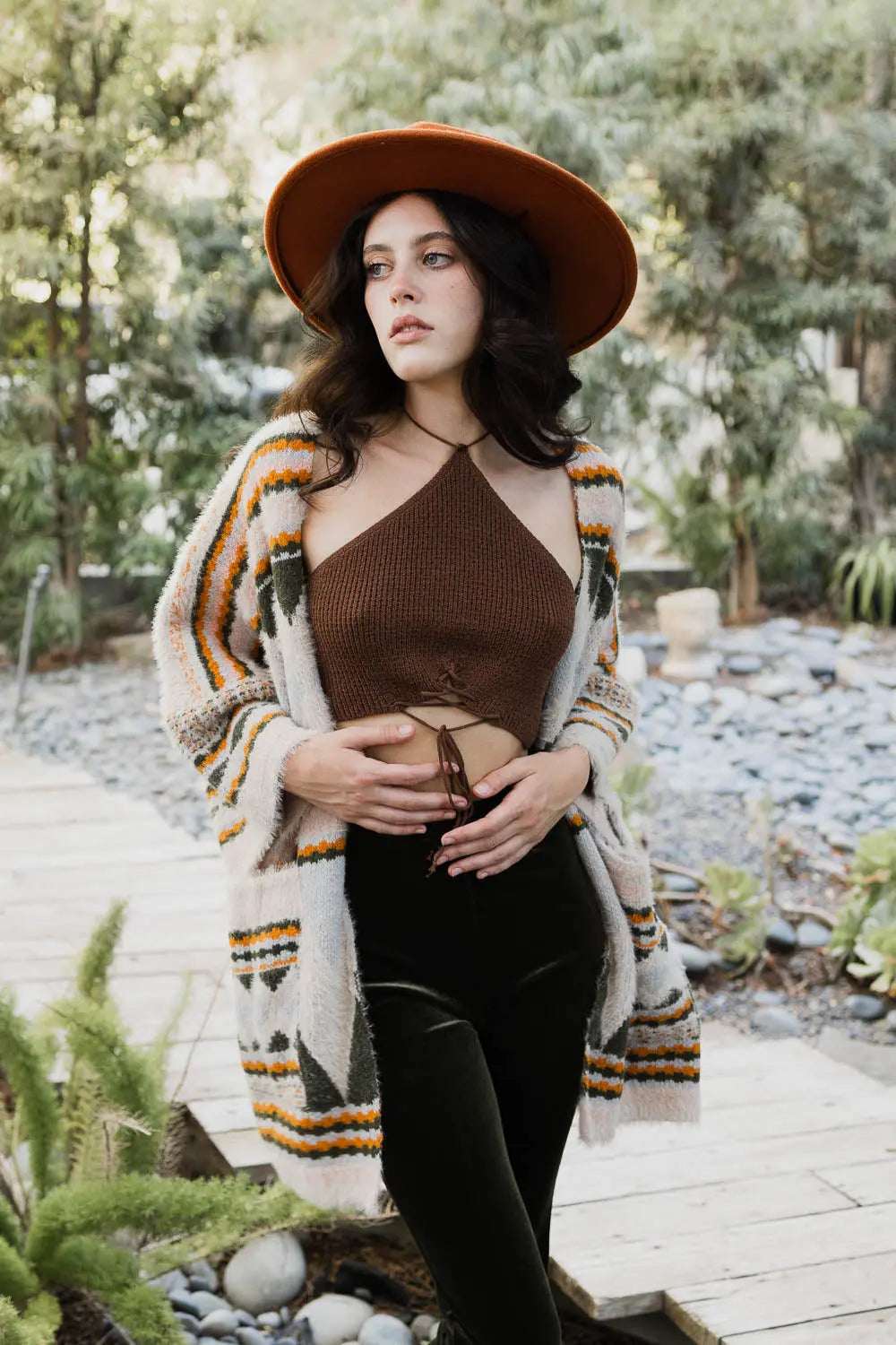 Faux Hair Aztec Pocket Ruana - Boho Clothing and Accessories - Flyclothing LLC