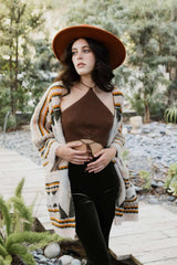 Faux Hair Aztec Pocket Ruana - Boho Clothing and Accessories - Flyclothing LLC