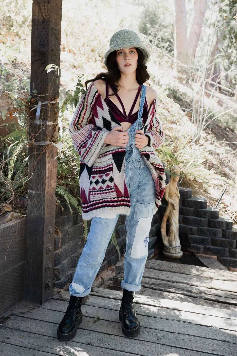 Faux Hair Aztec Pocket Ruana - Boho Clothing and Accessories - Flyclothing LLC