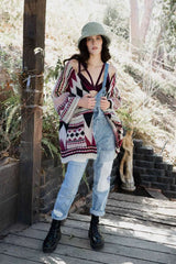 Faux Hair Aztec Pocket Ruana - Boho Clothing and Accessories - Flyclothing LLC