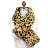 Faux Leather Metal Accent Faux Fur Pull Through Scarf - Madeline Love - Flyclothing LLC