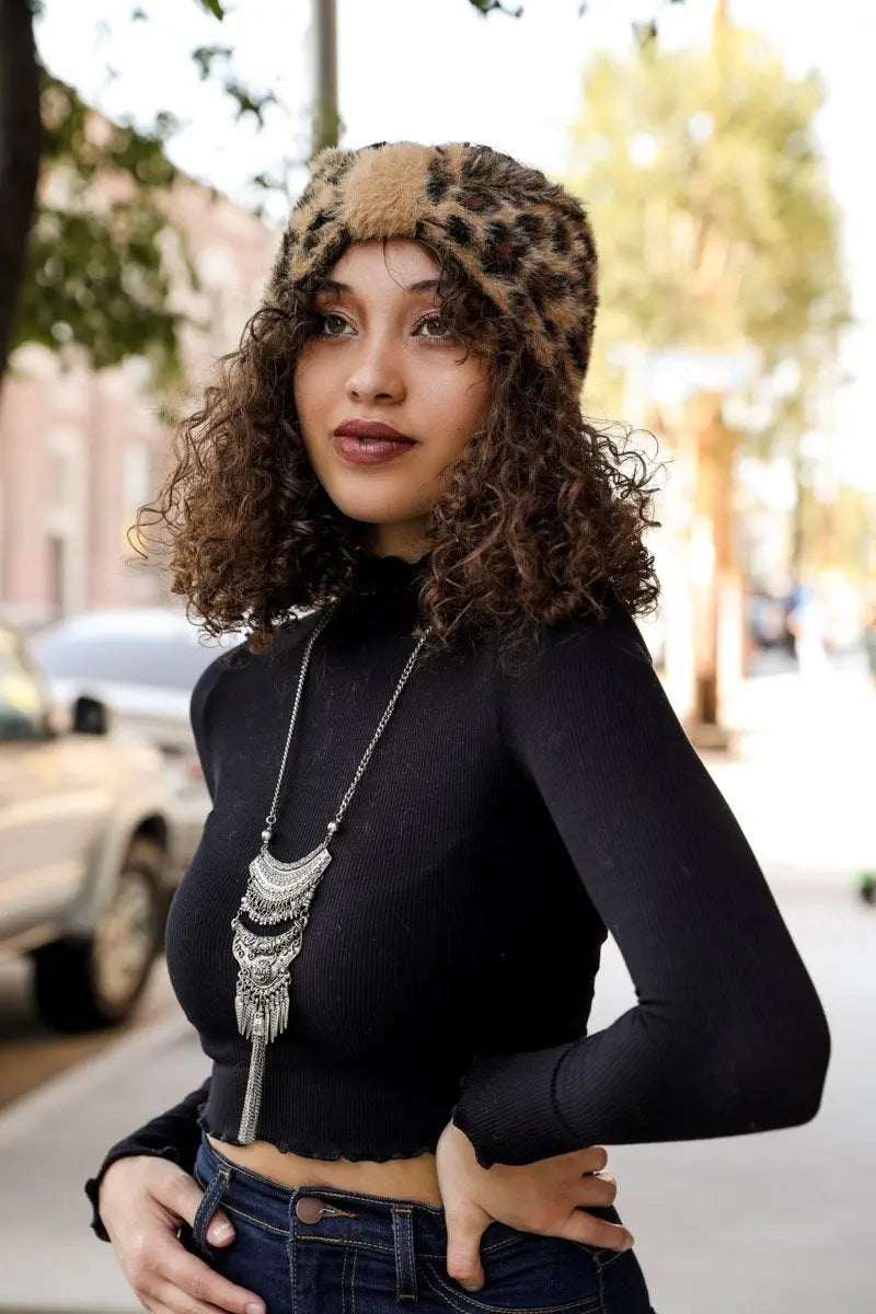 Faux Leopard Head Wrap
