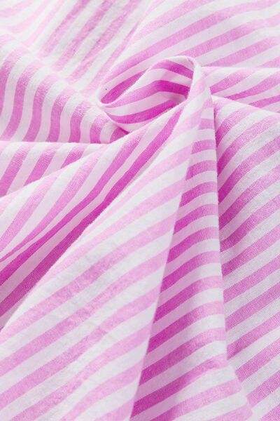Button Down Striped Ruffled Hem Shirt - Trendsi - Flyclothing LLC