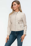 Snobbish PU Leather Zip Up Jacket with Pockets - Trendsi - Flyclothing LLC