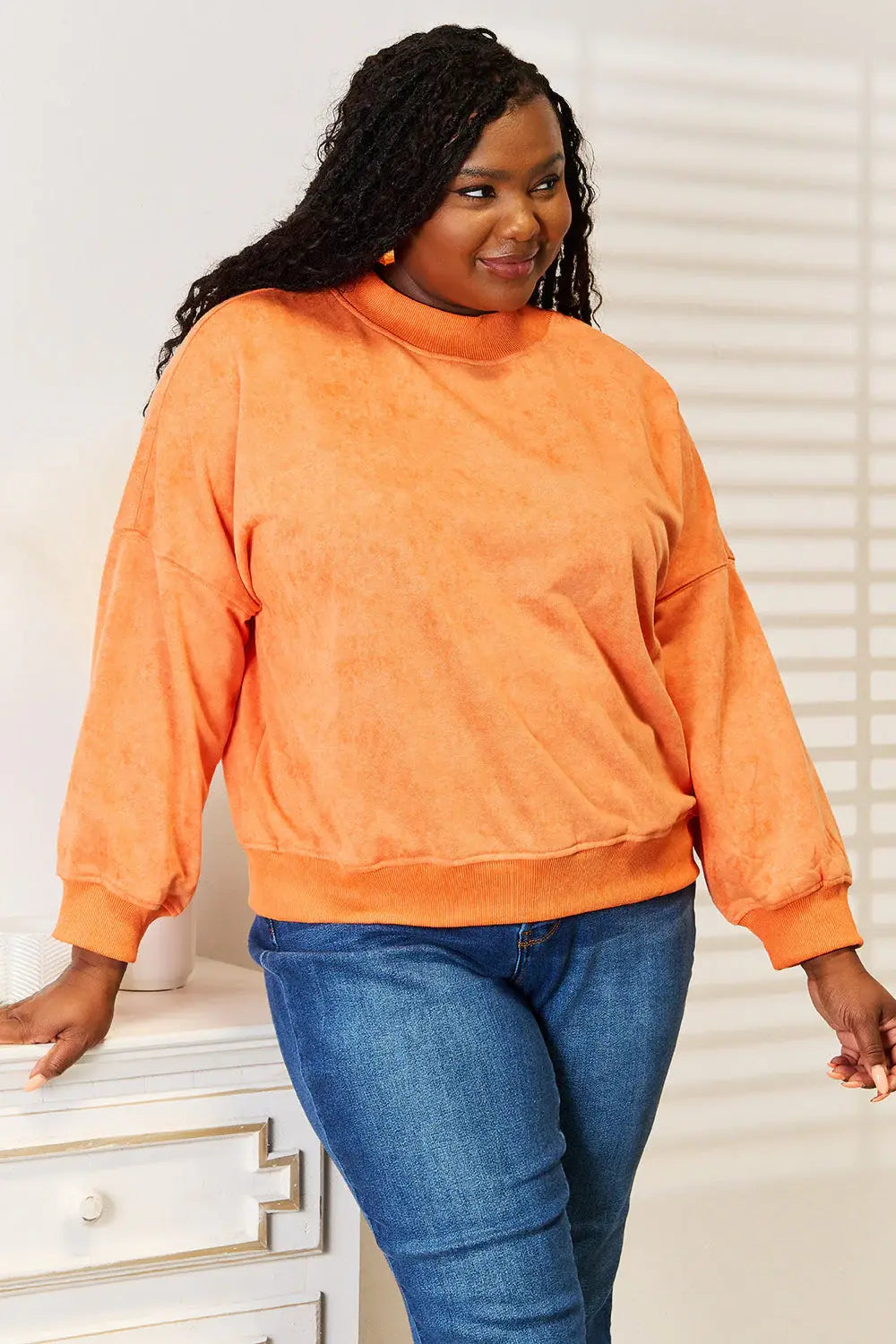 Basic Bae Round Neck Dropped Shoulder Sweatshirt - ShopBasicbae - Flyclothing LLC