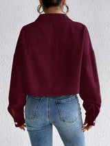 Snap Down Long Sleeve Jacket - Trendsi - Flyclothing LLC