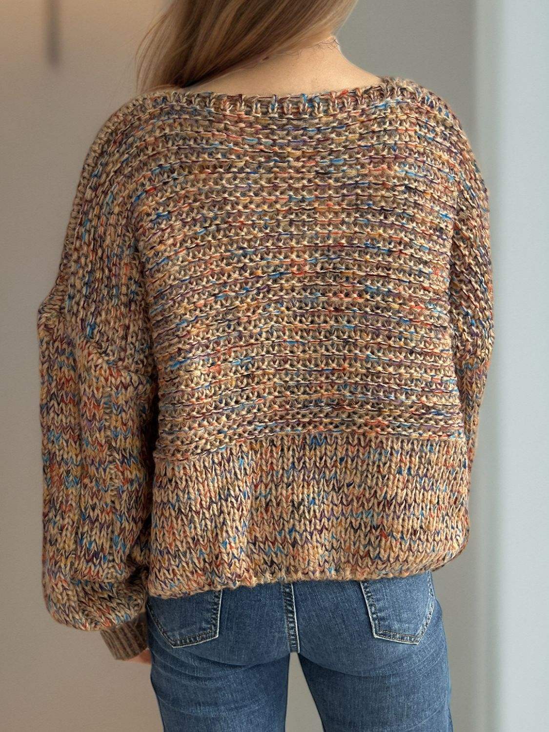 Dropped Shoulder Long Sleeve Sweater - Trendsi - Flyclothing LLC