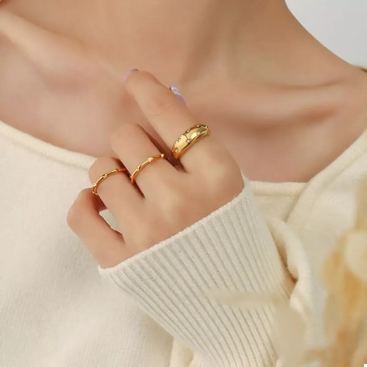 18K Gold-Plated Zircon Ring - Trendsi - Flyclothing LLC