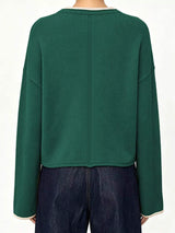 Crew Neck Dropped Shoulder Sweater - Trendsi - Flyclothing LLC