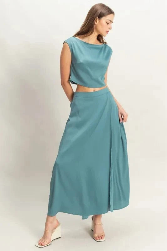 HYFVE Sleeveless Top and Maxi Skirt Set - Trendsi