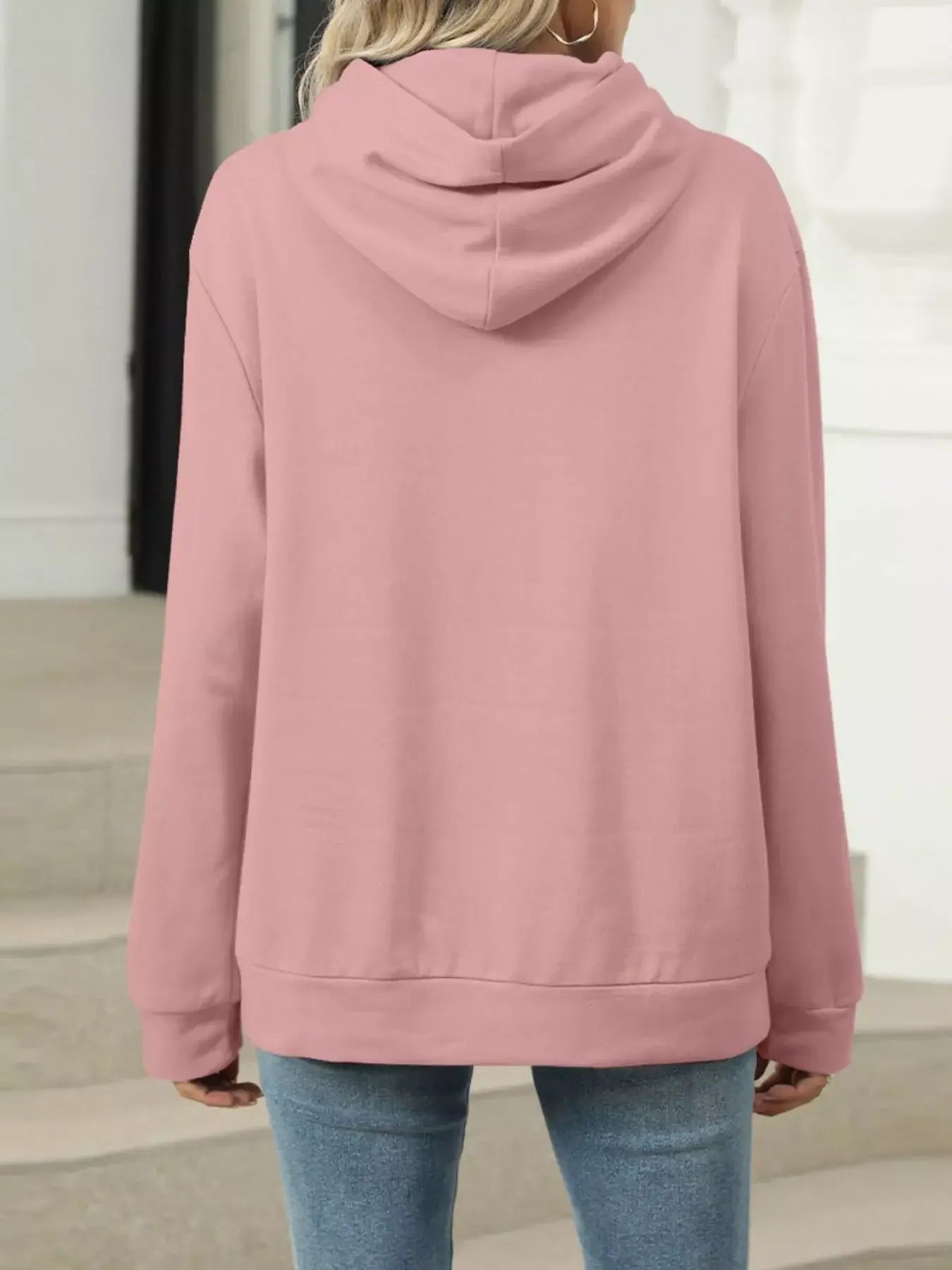 Kangaroo Pocket Long Sleeve Hoodie - Trendsi - Flyclothing LLC