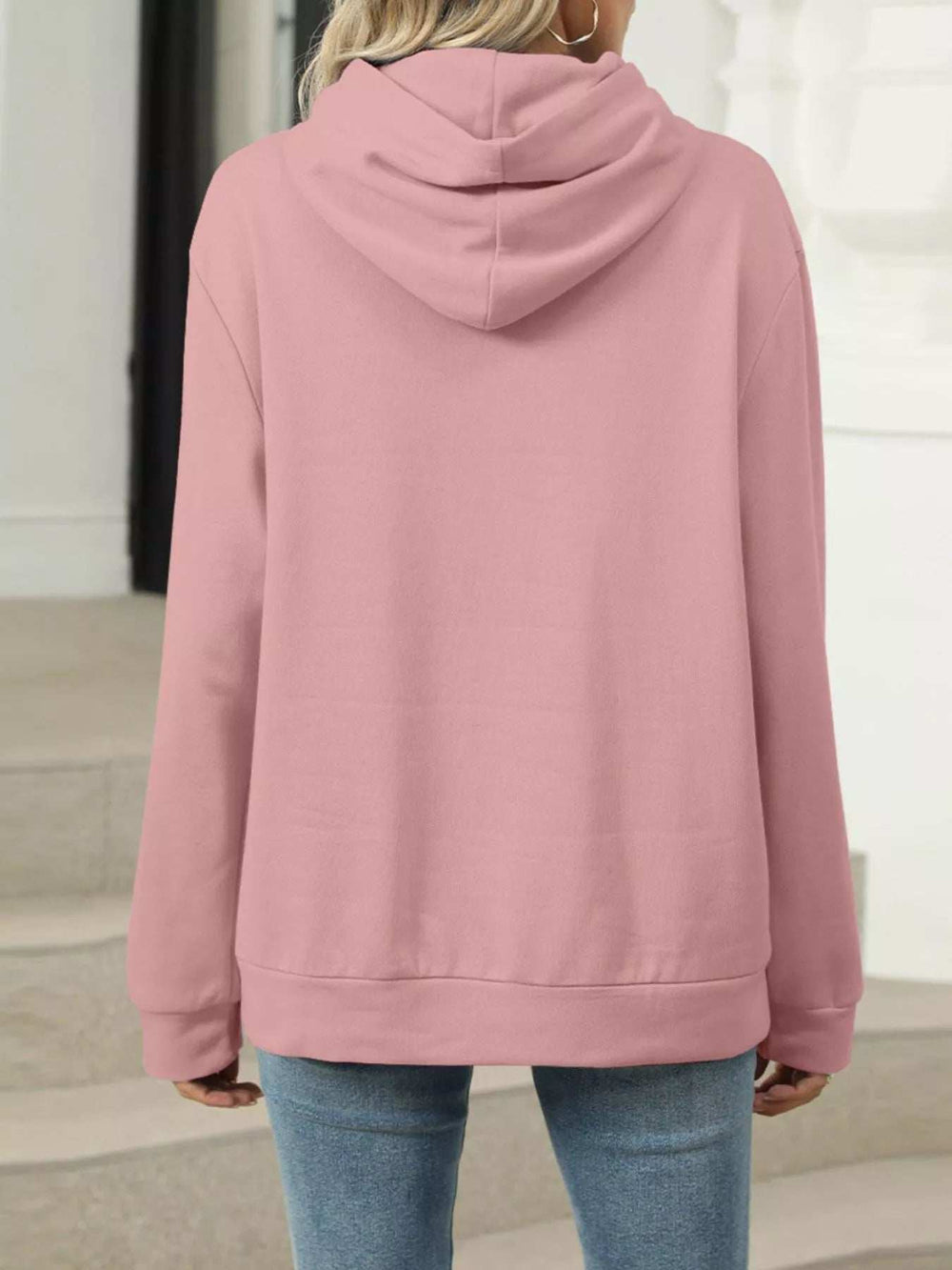 Kangaroo Pocket Long Sleeve Hoodie - Trendsi - Flyclothing LLC