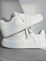 Lace Up Round Toe Platform Shoes - Trendsi - Flyclothing LLC