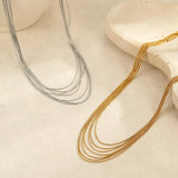 Stainless Steel Multi-Layered Necklace - Trendsi - Flyclothing LLC