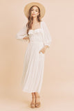Aemi + Co Ruffled Smocked Square Neck Balloon Sleeve Dress - Trendsi