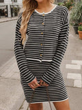 Striped Long Sleeve Top and Skirt Set - Trendsi - Flyclothing LLC