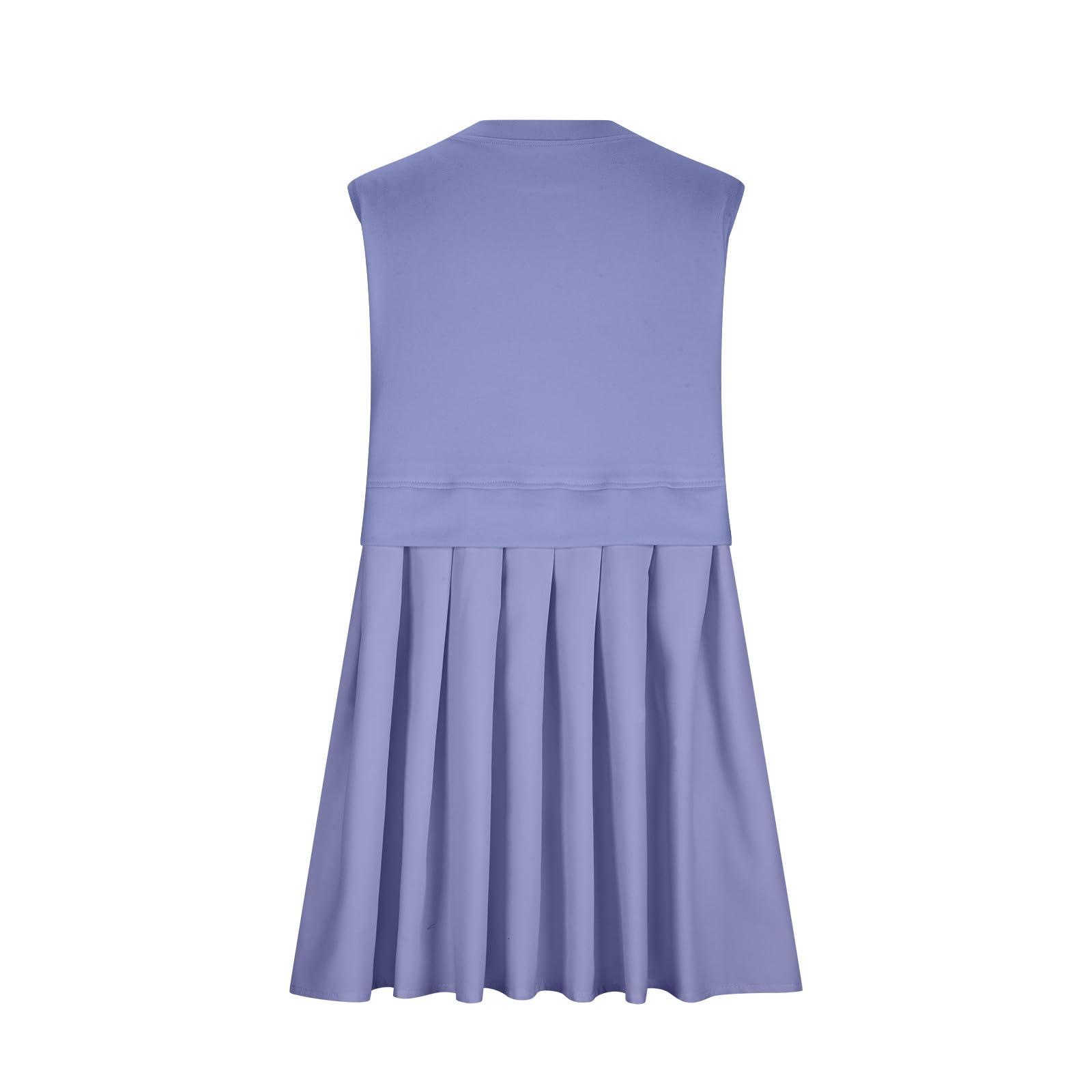 Pleated Round Neck Sleeveless Mini Dress - Trendsi