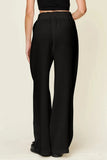 Double Take Full Size Texture Drawstring Wide Leg Pants - Trendsi
