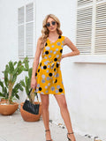 Tied Polka Dot V-Neck Dress - Trendsi - Flyclothing LLC