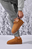 Letter M Suede Round Toe Slippers - Trendsi