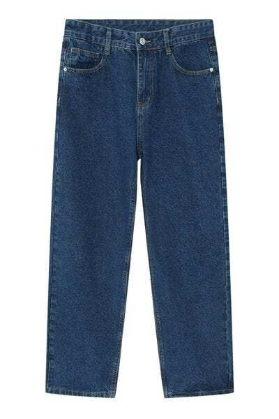 Straight Leg Jeans with Pockets - Trendsi - Flyclothing LLC