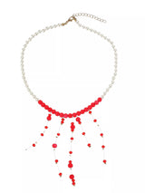 Pearl Beaded Dangle Necklace - Trendsi - Flyclothing LLC