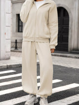 Zip-Up Long Sleeve Top and Pants Set - Trendsi - Flyclothing LLC