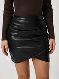 Ruched Asymmetrical Hem Skirt - Trendsi - Flyclothing LLC
