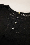 Lace Detail Round Neck Long Sleeve Blouse - Trendsi - Flyclothing LLC