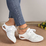 Lace-Up Round Toe Wedge Sandals - Trendsi - Flyclothing LLC