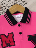 Children's Letter Graphic Polo Shirt & Shorts Set - Trendsi - Flyclothing LLC