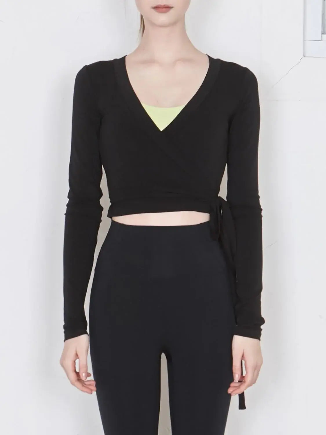 Tied Surplice Long Sleeve Top - Trendsi - Flyclothing LLC