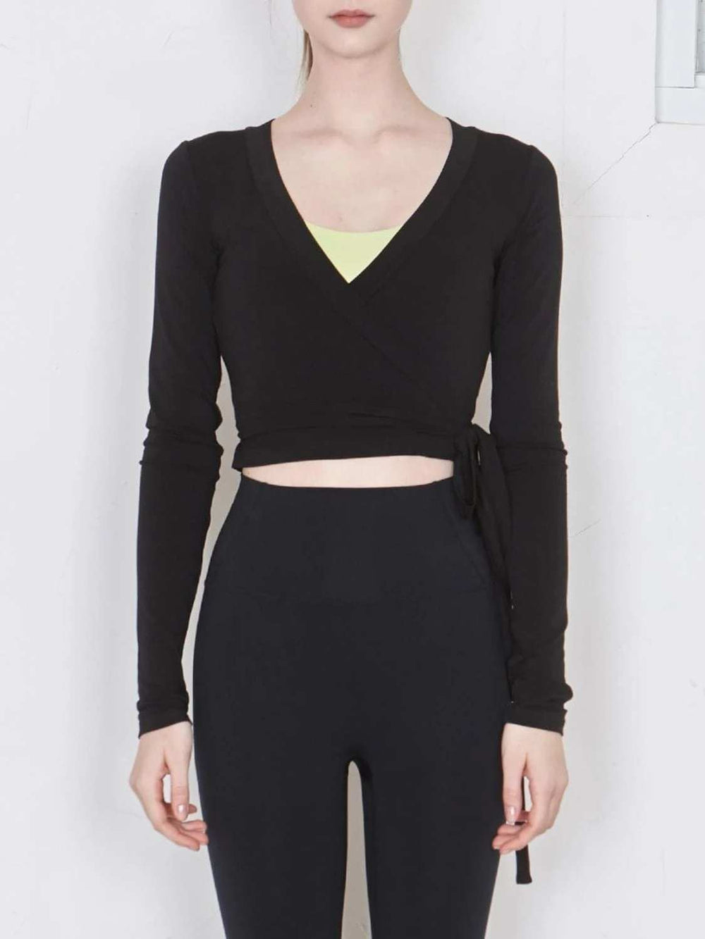 Tied Surplice Long Sleeve Top - Trendsi - Flyclothing LLC