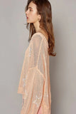 POL V-Neck Long Sleeve Star Print Knit Top - Trendsi