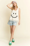 Jade By Jane Full Size Smiley Fringe Hem Tank Plus Size - Trendsi