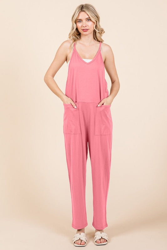 Culture Code Full Size Sleeveless Jumpsuit with Pockets - Trendsi