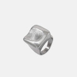 Titanium Steel Fingerprint Signet Ring - Trendsi - Flyclothing LLC