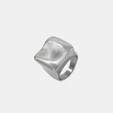 Titanium Steel Fingerprint Signet Ring - Trendsi - Flyclothing LLC