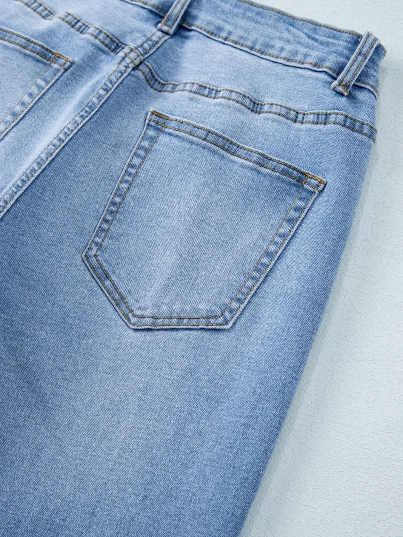 High Waist Wide Leg Washed Jeans - Trendsi - Flyclothing LLC