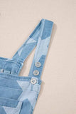 Star Print Square Neck Denim Overalls - Trendsi - Flyclothing LLC