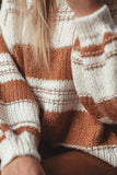Striped Round Neck Dropped Shoulder Sweater - Trendsi - Flyclothing LLC