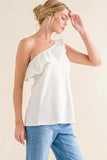 And The Why Ruffle One Shoulder Sleeveless Tank Top - Trendsi