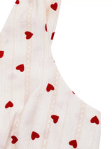 Heart Print Tie Shoulder A-Line Mini Dress - Trendsi - Flyclothing LLC